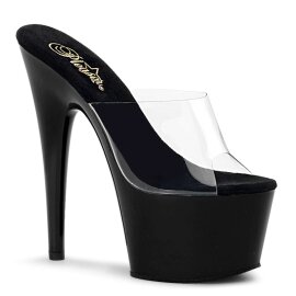 Pleaser Zapato Abierto ADORE-701 Negro Transparente EU-39 / US-9