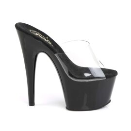 Pleaser Zapato Abierto ADORE-701 Negro Transparente EU-39 / US-9
