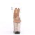 Pleaser Sandalia de Tacón FLAMINGO-808G Transparente Purpurina Oro Rosado Claro EU-42 / US-12