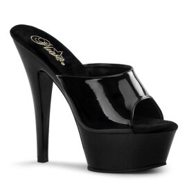 Pleaser Sandalia de Tacón KISS-201 Negro Charol...