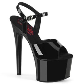 Pleaser PASSION-709 Sandalia de Tacón Plataforma Charol Negro EU-38 / US-8