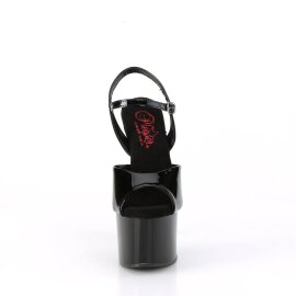 Pleaser PASSION-709 Sandalia de Tacón Plataforma Charol Negro EU-38 / US-8