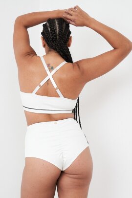 Lunalae Pantalones Cortos Tiro Alto Missy Blanco Seminuevos
