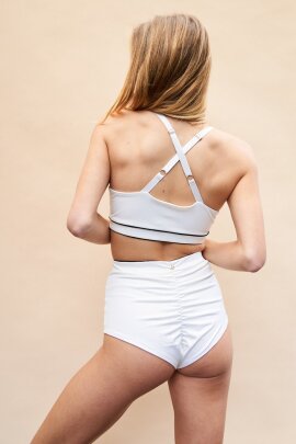 Lunalae Pantalones Cortos Tiro Alto Missy Blanco Seminuevos