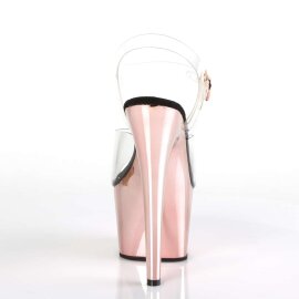 Pleaser Sandalia de Tacón ADORE-708 Transparente Oro Rosado Claro Metalizado EU-36 / US-6