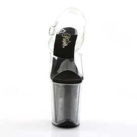 Pleaser Sandalia de Tacón FLAMINGO-808G Negro Transparente EU-42 / US-12