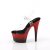 Pleaser ADORE-708SS Sandalia de Tacón Plataforma Purpurina Rojo Transparente EU-42 / US-12