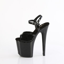 Pleaser FLAMINGO-809GP Sandalias de Plataforma Charol Purpurina Negro EU-43 / US-13