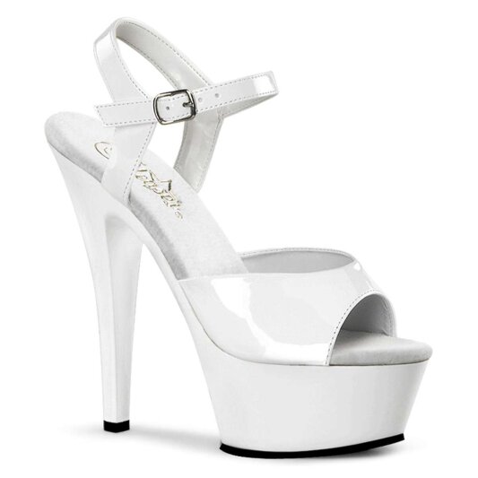 Pleaser Sandalia de Tacón KISS-209 Blanco EU-41 / US-11