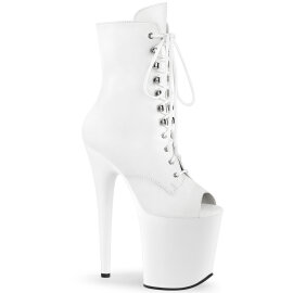 Pleaser FLAMINGO-1021 Botines Plataforma ecoPiel blanco EU-37 / US-7