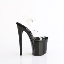 Pleaser NAUGHTY-808 Sandalias de Plataforma Negro Tono Claro EU-39 / US-9