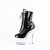 Pleaser ADORE-1020 Botines de Plataforma de Charol transparente Negro EU-44 / US-14