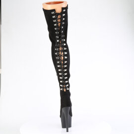 Pleaser ADORE-3063 Botas de Plataforma sobre la Rodilla de Charol Negro EU-43 / US-13