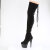 Pleaser ADORE-3063 Botas de Plataforma sobre la Rodilla de Charol Negro EU-43 / US-13