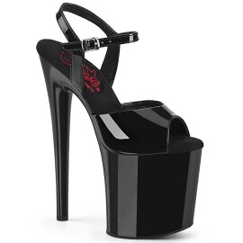 Pleaser NAUGHTY-809 Sandalia de Tacón Plataforma Charol Negro EU-41 / US-11