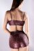 Polerina Bike Shorts Lentejuelas Burdeos S