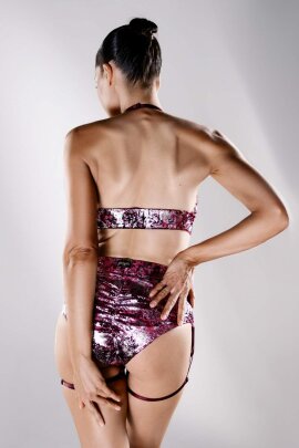 Polerina Pantalones Cortos Bikini Velvet Burdeos/Plata