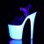 Pleaser Sandalia de Tacón FLAMINGO-808UV Transparente Blanco-Neón EU-36 / US-6