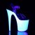 Pleaser Sandalia de Tacón FLAMINGO-808UV Transparente Blanco-Neón EU-36 / US-6
