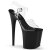 Pleaser Sandalia de Tacón FLAMINGO-808 Negro Transparente EU-39 / US-9