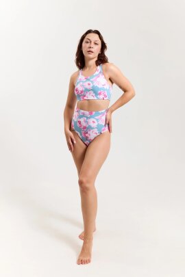Pole Addict Pantalones Cortos High Waist Pink Peonies