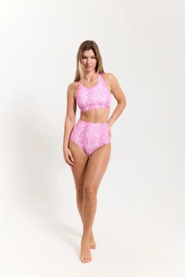 Pole Addict Top Open Back Pink Snake