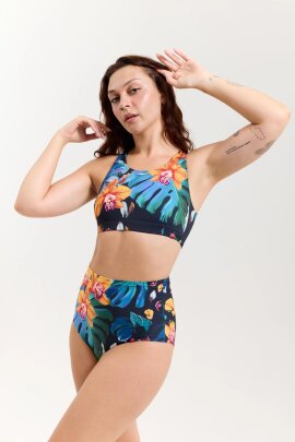 Pole Addict Top Open Back Exotic Flowers