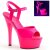 Pleaser Sandalia de Tacón KISS-209UV Rosa Claro Neón EU-41 / US-11