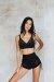 Lunalae Top Sienna Mesh Cut Out Bra Negro S