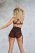 Lunalae Top Sienna Mesh Cut Out Bra Chocolate S