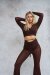 Lunalae Top Sienna Wrap Around Mesh Chocolate