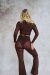 Lunalae Top Sienna Wrap Around Mesh Chocolate