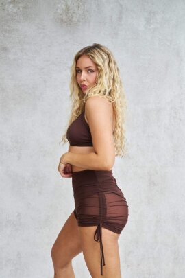 Lunalae Pantalones Cortos Sienna Mesh Drawstring Chocolate S
