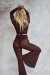 Lunalae Pantalones Sienna Mesh Flare Chocolate