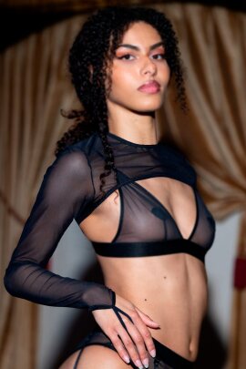 Les Polettes Bolero Naora Mesh Negro S