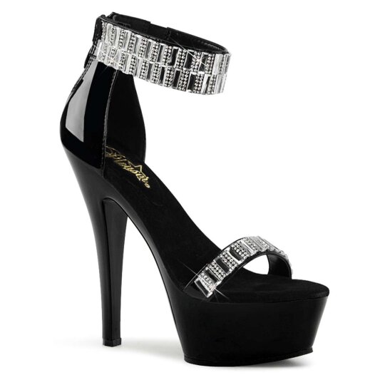 Pleaser Sandalia de Tacón KISS-269RS Negro EU-42 / US-12