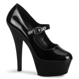 Pleaser Sandalia de Tacón KISS-280 Negro Charol...