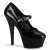 Pleaser Sandalia de Tacón KISS-280 Negro Charol EU-35 / US-5