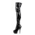 Pleaser Bota Alta KISS-3000 Negro Elástico Charol EU-40 / US-10