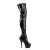 Pleaser Bota Alta KISS-3000 Negro Elástico Charol EU-42 / US-12