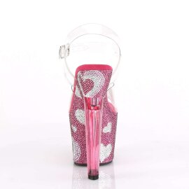 Pleaser Sandalia de Tacón LOVESICK-708Corazón Transparente Rosa Metalizado EU-35 / US-5