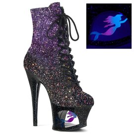 Pleaser Botín MOON-1020MER Negro Multicolor Multi Purpurina EU-35 / US-5