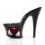 Pleaser Zapato Abierto MOON-701HRS Negro Rojo Transparente Metalizado EU-35 / US-5