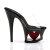 Pleaser Zapato Abierto MOON-701HRS Negro Rojo Transparente Metalizado EU-35 / US-5
