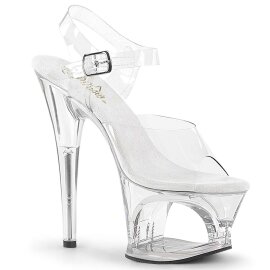 Pleaser Sandalia de Tacón MOON-708 Plata...