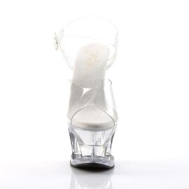 Pleaser Sandalia de Tacón MOON-708 Plata...