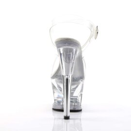 Pleaser Sandalia de Tacón MOON-708 Plata Transparente EU-35 / US-5
