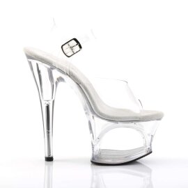 Pleaser Sandalia de Tacón MOON-708 Plata Transparente EU-35 / US-5