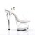 Pleaser Sandalia de Tacón MOON-708 Plata Transparente EU-35 / US-5