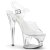Pleaser Sandalia de Tacón MOON-708 Plata Transparente EU-37 / US-7
